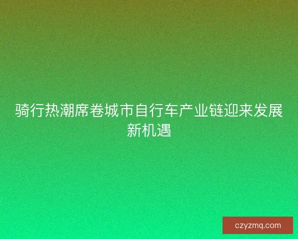 骑行热潮席卷城市自行车产业链迎来发展新机遇