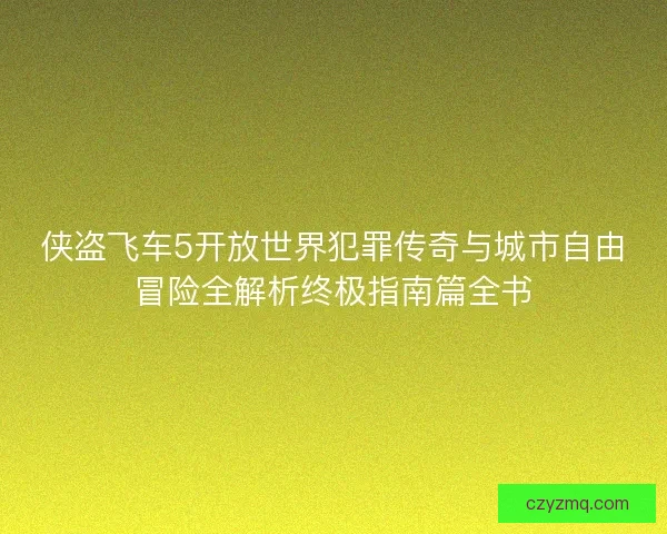 侠盗飞车5开放世界犯罪传奇与城市自由冒险全解析终极指南篇全书